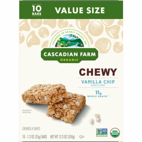 Cascadian Farm™ Organic Vanilla Chip Chewy Granola Bars Perspective: right