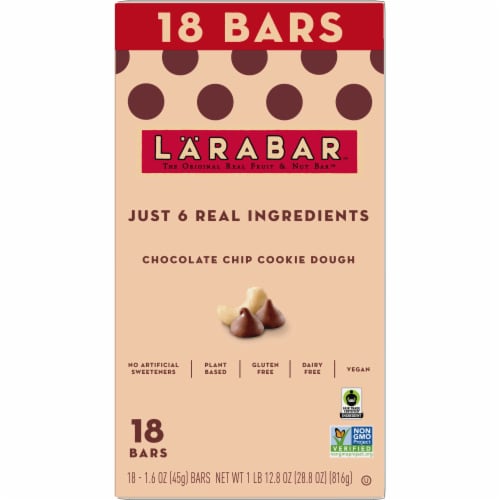 Larabar Chocolate Chip Cookie Dough Gluten Free Fruit & Nut Bar Perspective: right