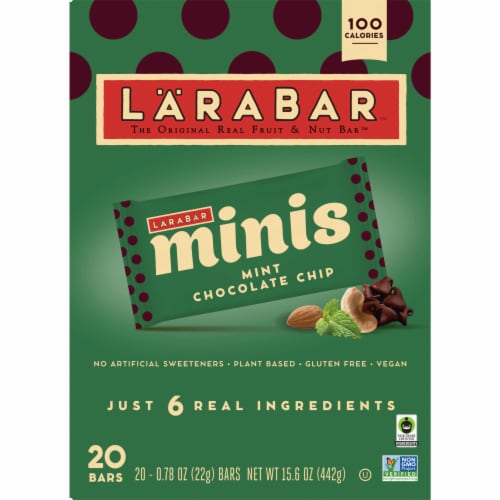 Larabar Mint Chocolate Mini Bars Gluten Free Vegan Fruit & Nut Bars Perspective: right