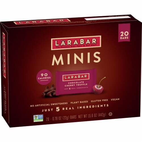 Larabar Cherry Chocolate Truffle Mini Bars Gluten Free Vegan Bars Perspective: right