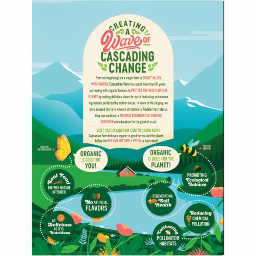 Cascadian Farm Organic No Added Sugar Vanilla Crisp Cereal Perspective: right