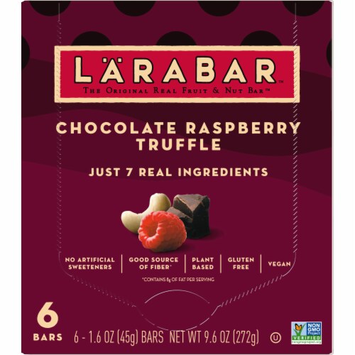 Larabar Chocolate Raspberry Truffle Gluten Free Vegan Fruit Nut Bars Perspective: right