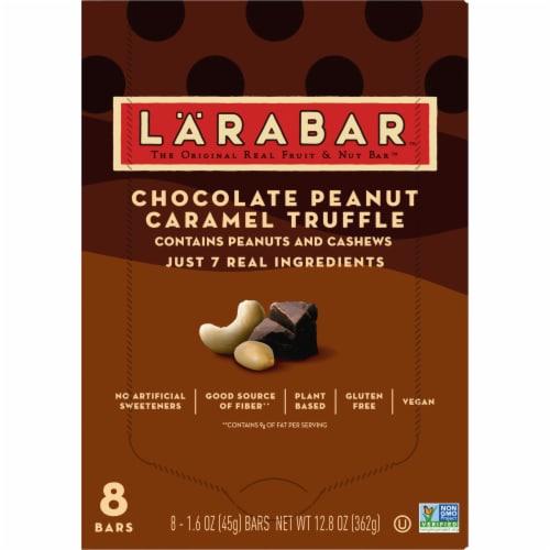 Larabar Chocolate Peanut Caramel Truffle Gluten Free Vegan Bars Perspective: right