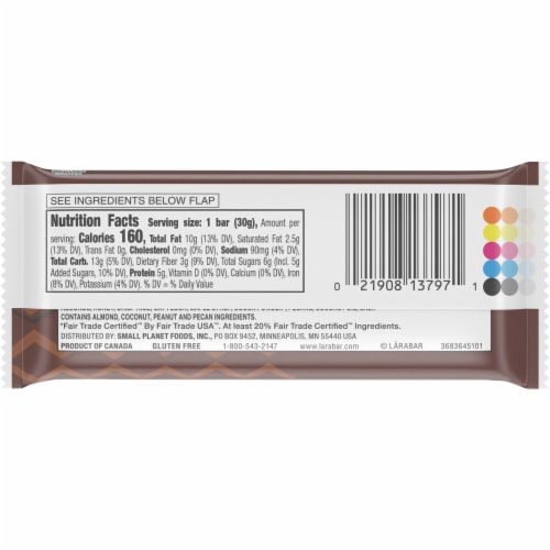 Larabar Trail Mix Dark Chocolate Peanut Baked Nut Bar Perspective: right