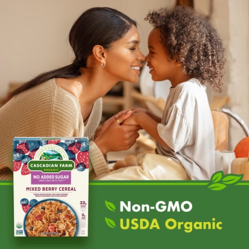 Cascadian Farm Organic No Added Sugar Mixed Berry Cereal Perspective: right