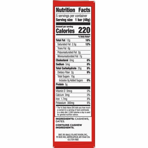 Larabar Cashew Cookie Fruit and Nut Bars Perspective: right