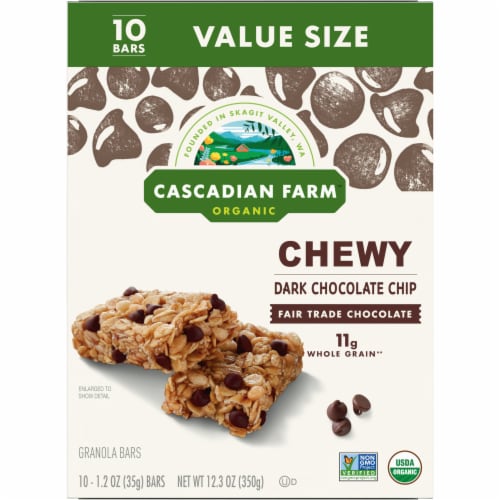 Cascadian Farm™ Organic Whole Grain Chewy Dark Chocolate Chip Granola Bars Value Size Perspective: right