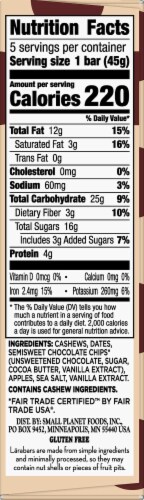 Larabar Chocolate Chip Cookie Dough Fruit and Nut Bars Perspective: right