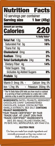 Larabar Peanut Butter Chocolate Chip Nut Bars Perspective: right