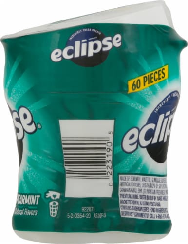 eclipse® Spearmint Chewing Gum Bottle Perspective: right