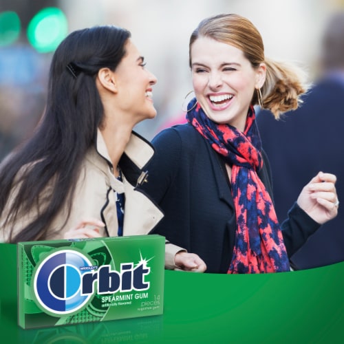 Orbit Gum Spearmint Sugar Free Chewing Gum Single Pack Perspective: right