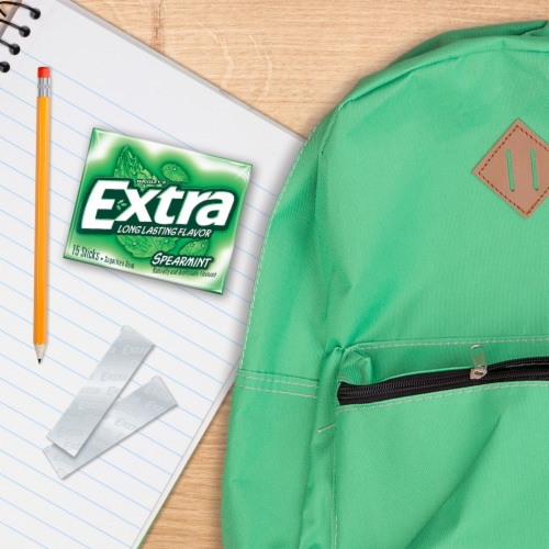 Extra Gum Spearmint Sugar Free Chewing Gum Single Pack Perspective: right