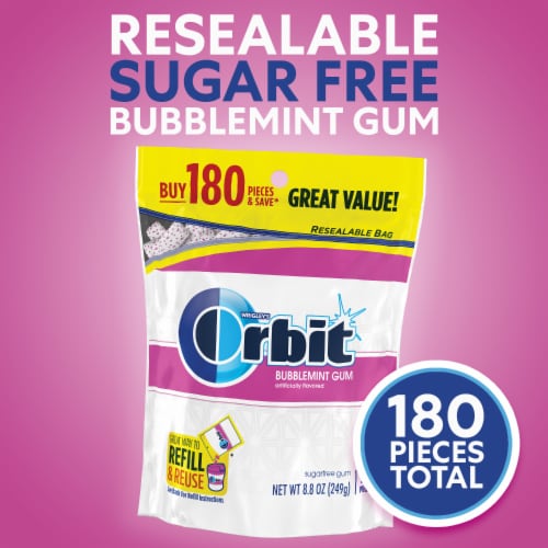 ORBIT Bubblemint Sugarfree Chewing Gum, 14 Piece Single Pack