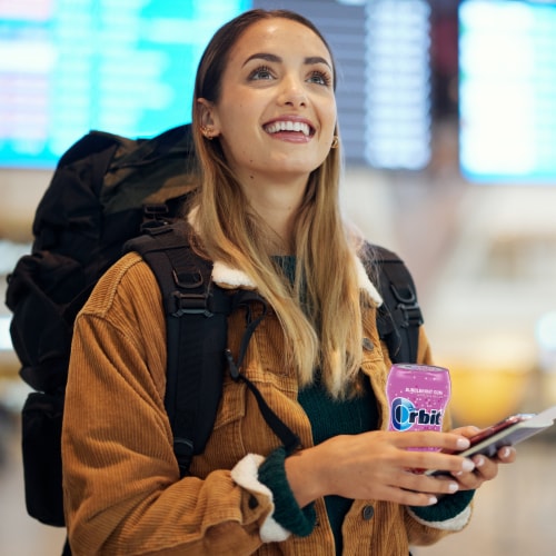 Orbit Gum Bubblemint Sugar Free Chewing Gum Bottle Perspective: right