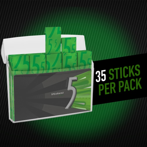 5 GUM Spearmint Rain Sugar Free Chewing Gum Perspective: right