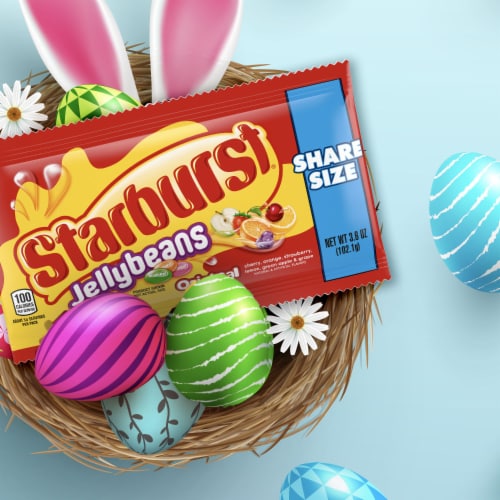 Starburst Original Jelly Beans Chewy Candy Share Size Bag Perspective: right