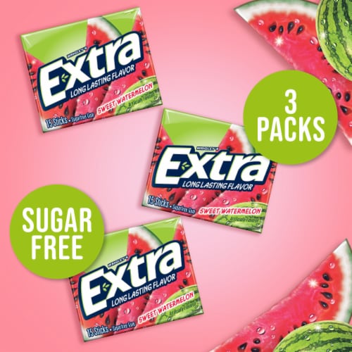 EXTRA Watermelon Sugar Free Chewing Gum Perspective: right
