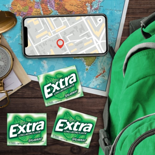 Extra Spearmint Sugar Free Chewing Gum Bulk Pack Perspective: right