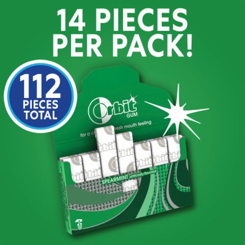 Orbit Gum Spearmint Sugar Free Chewing Gum Bulk Pack Perspective: right