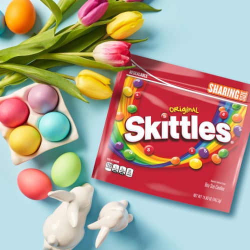 Skittles Original Chewy Easter Candy Sharing Size Bag Perspective: right