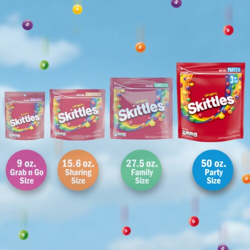 Skittles Original Summer Chewy Candy Party Size Candy Bag Perspective: right