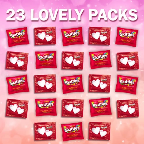 Skittles Original Valentine's Day Candy Exchange Fun Size Chewy Candy Box Perspective: right
