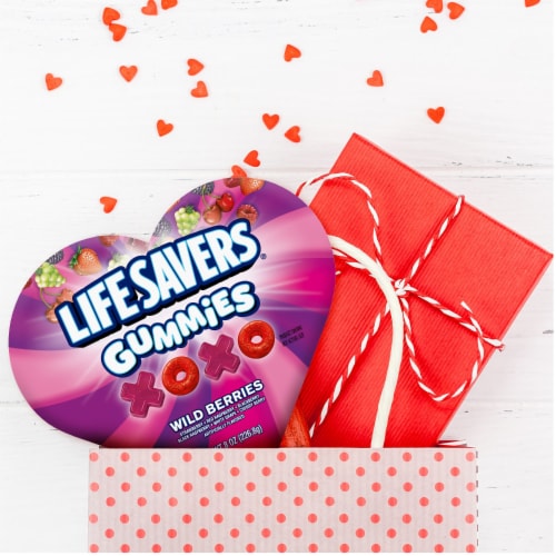Life Savers Wild Berries Gummies Valentines Day Candy Heart Box Perspective: right