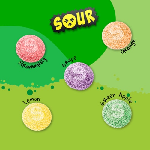 Skittles Gummies Sour Gummy St Patrick's Day Candy Bag Perspective: right