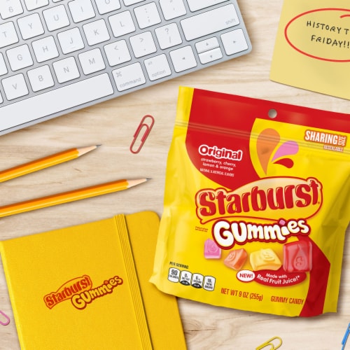 Starburst Gummies Original Gummy Candy Sharing Size Bag Perspective: right