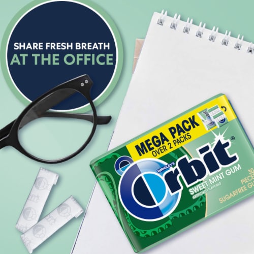 Orbit Sweet Mint Sugar Free Chewing Gum Mega Pack Perspective: right