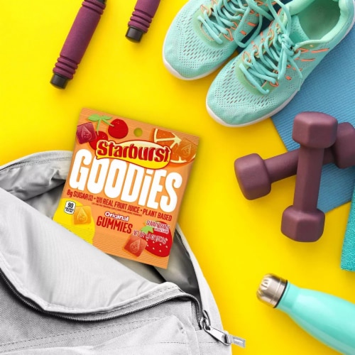 Starburst Goodies Original Plant Based Fruit Gummy Candy Bag Perspective: right