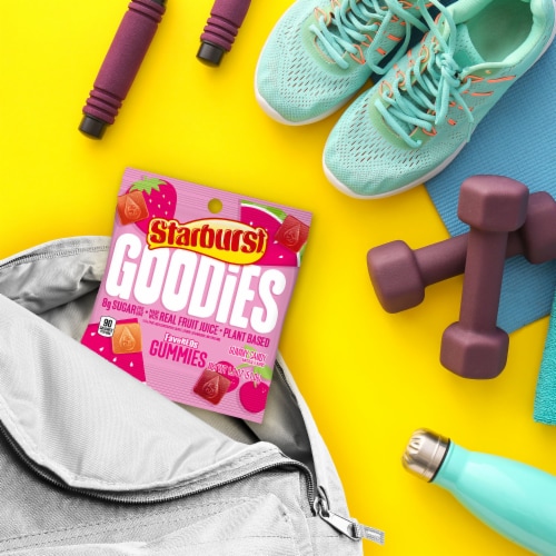 Starburst Goodies FaveREDS Plant Based Fruit Gummy Candy Bag Perspective: right