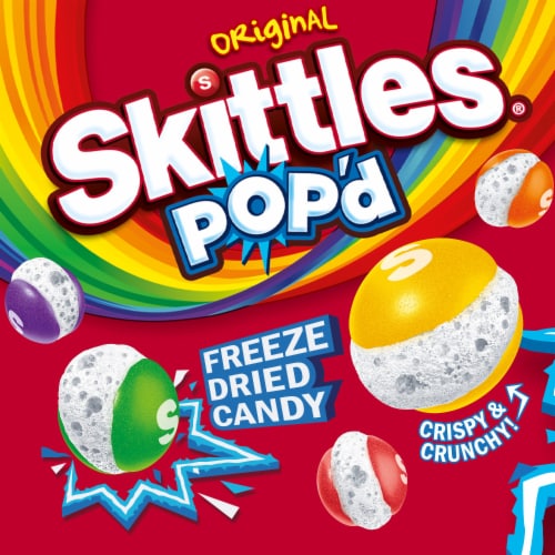 Skittles Pop'd Originals Freeze Dried Candy Bag Perspective: right