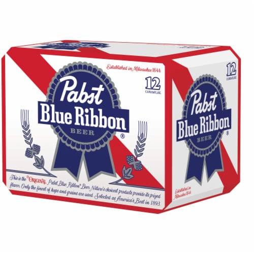 Pabst Blue Ribbon American Lager Beer Perspective: right