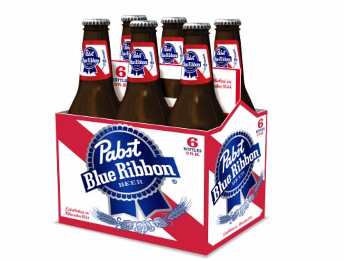 Pabst Blue Ribbon American Lager Beer Perspective: right