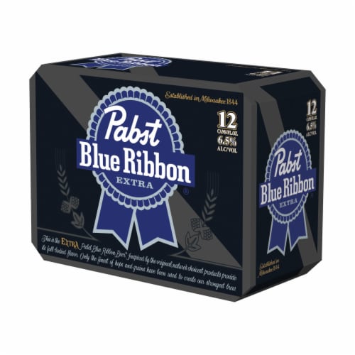 Pabst Blue Ribbon Extra American Lager Beer Perspective: right