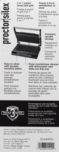 Proctor Silex® Panini + Compact Grill - Black Perspective: right