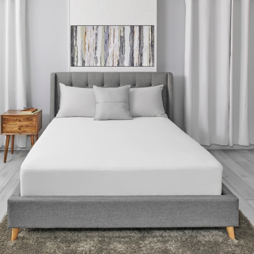 AllerEase Waterproof Allergy Protection Zippered Mattress Protector - White Perspective: right