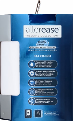 AllerEase Maximum Allergy and Bedbug Mattress Protector Perspective: right