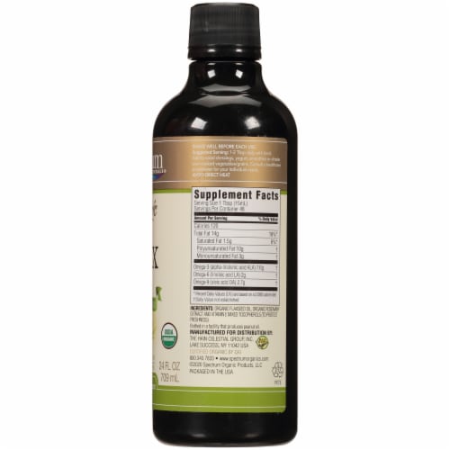 Spectrum Essentials® Organic Omega 3 Flax Oil Perspective: right