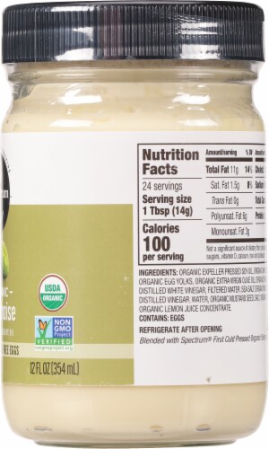 Spectrum® Organic Mayonnaise with Extra Virgin Olive Oil Perspective: right