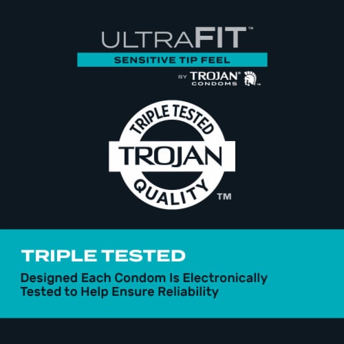 Trojan Ultra Fit Sensitive Tip Latex Condoms Perspective: right