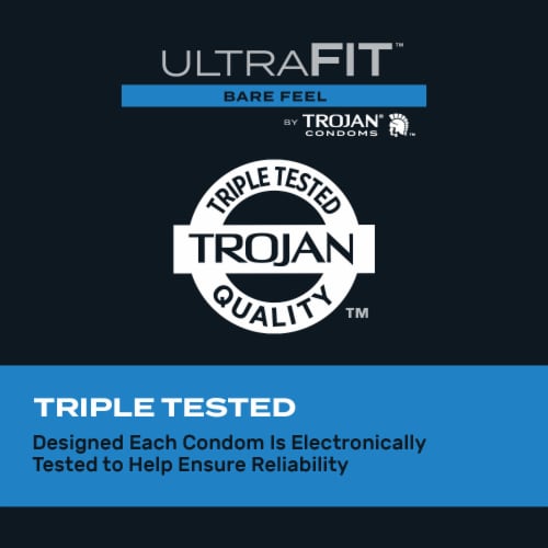 Trojan Ultra Fit Bare Feel Lubricated Latex Condoms Perspective: right