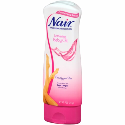 Nair Softening Baby Oil Hair Remover Lotion Perspective: right