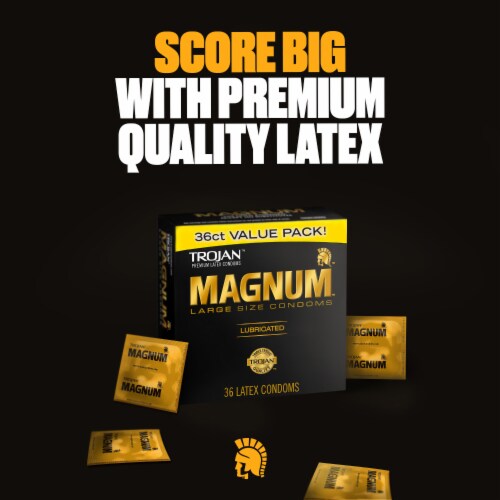 Trojan™ Magnum Lubricated Large Size Condoms Value Pack Perspective: right