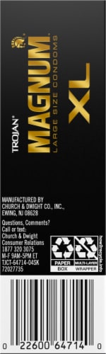 Trojan® Magnum™ XL Large Size Lubricated Latex Condoms Perspective: right