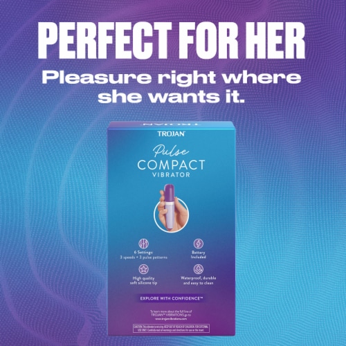 Trojan Vibrations Pulse Compact Vibrating Massager Perspective: right