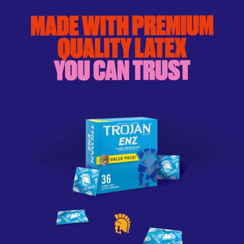 Trojan ENZ Classic Reservoir End Latex Condoms Perspective: right