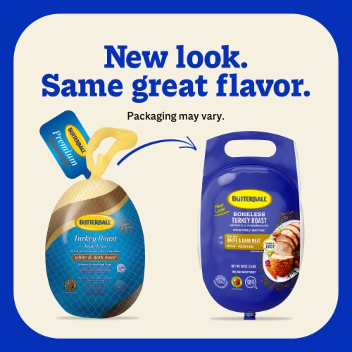 Butterball All Natural Frozen Turkey Breast Roast, Dark Meat, 3 lbs. Perspective: right