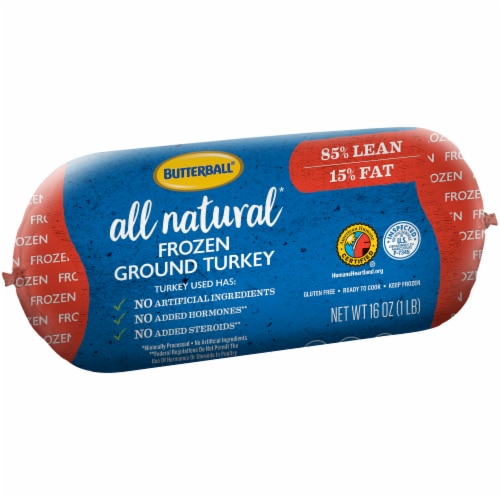 Butterball All Natural 85% Lean/15% Fat Frozen Ground Turkey Roll Perspective: right